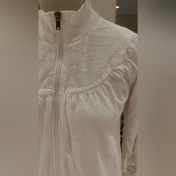 Vintage white Genera cotton jacket, side pockets draw string sz m - Picture 4 of 8